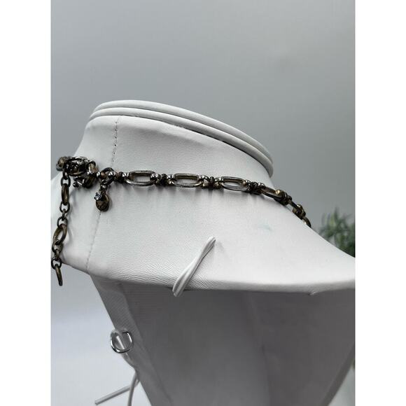 J. Crew Gold Tone Large Faceted Clear Oval Rhinestone Statement Necklace - Picture 8 of 16